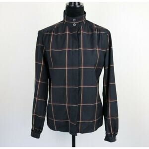 VTG Pendleton Wool Blouse 10 Windowpane USA Made Academia Preppy Heritage